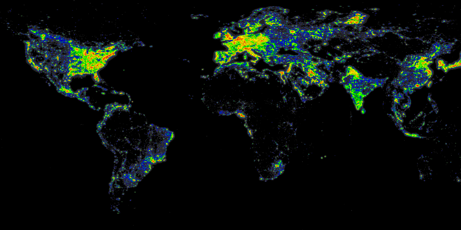 Fényszennyezési világtérkép