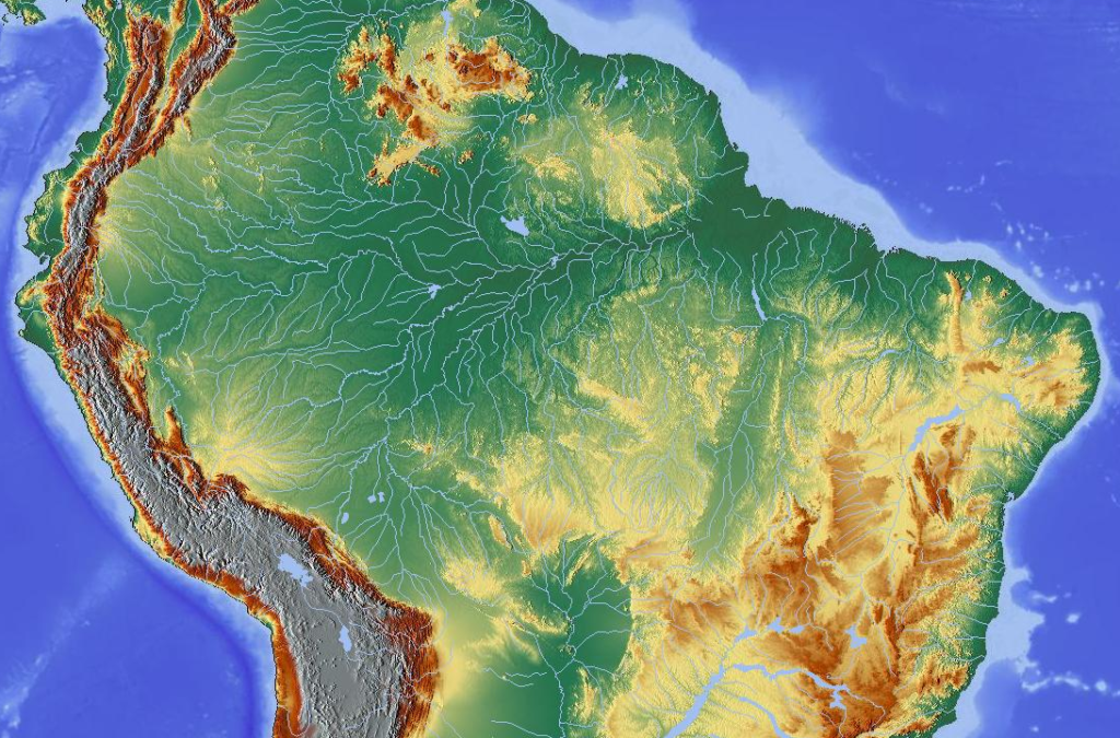 Az Amazonas-medence domborzati viszonyai.