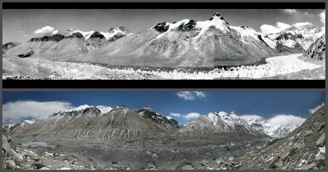 A gleccserek visszavonulása tisztán látható. Forrás: sandrp.in