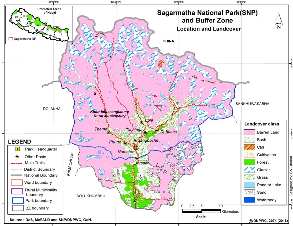 A Szágarmáthá Nemzeti Park. Forrás: dnpwc.gov.np