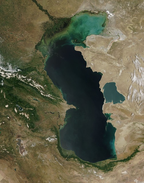 A Kaszpi-tenger légifelvételen