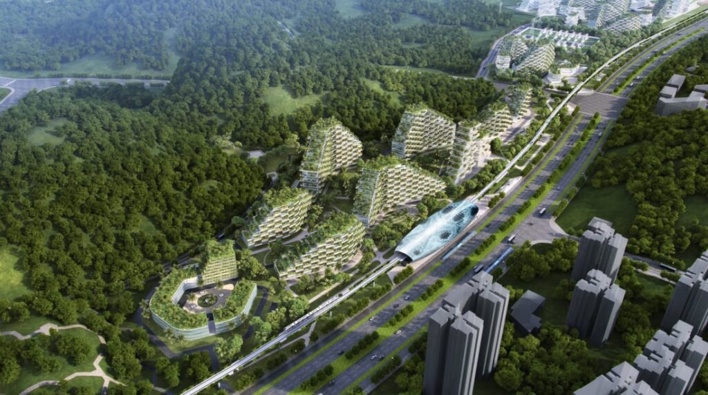 Kínába ilyen zöld városrészt álmodott meg a Stefano Boeri építésziroda. Kép forrása: cnn.com