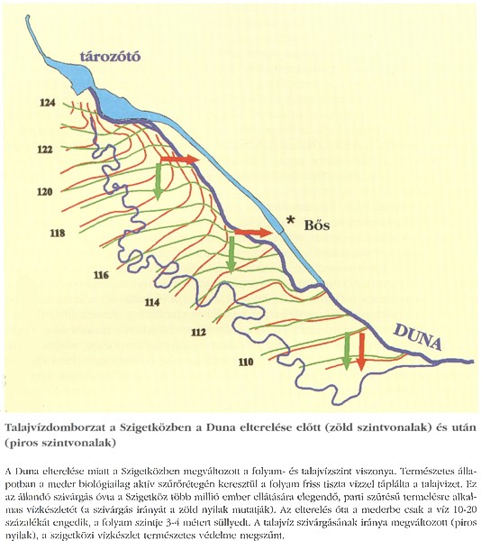 A Duna elterelése alapvető változásokat okozott a Szigetközben is. Kép forrása