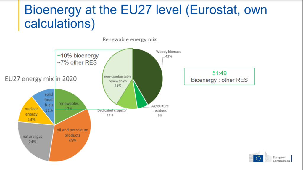 Bioenergia felhasználás az EU-ban Forrás: Biljana Kulisic (DG ENER): The role of forests in renewable energy policy