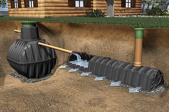 Kép: A házi szennyvíztisztítók mellett kialakított különböző méretű szivárogtató rendszereken keresztül a víz helyben hasznosítható.